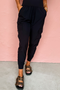 High Waist Cargo Pocket Tapered Cuffed Jogger Pants